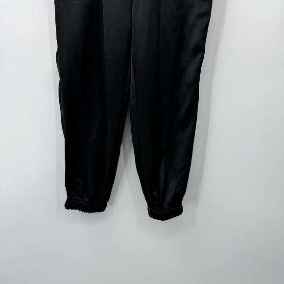 FRAME Black Satin Pull-On Jogger Pants Womens Medium Business Casual Party - Picture 5 of 8